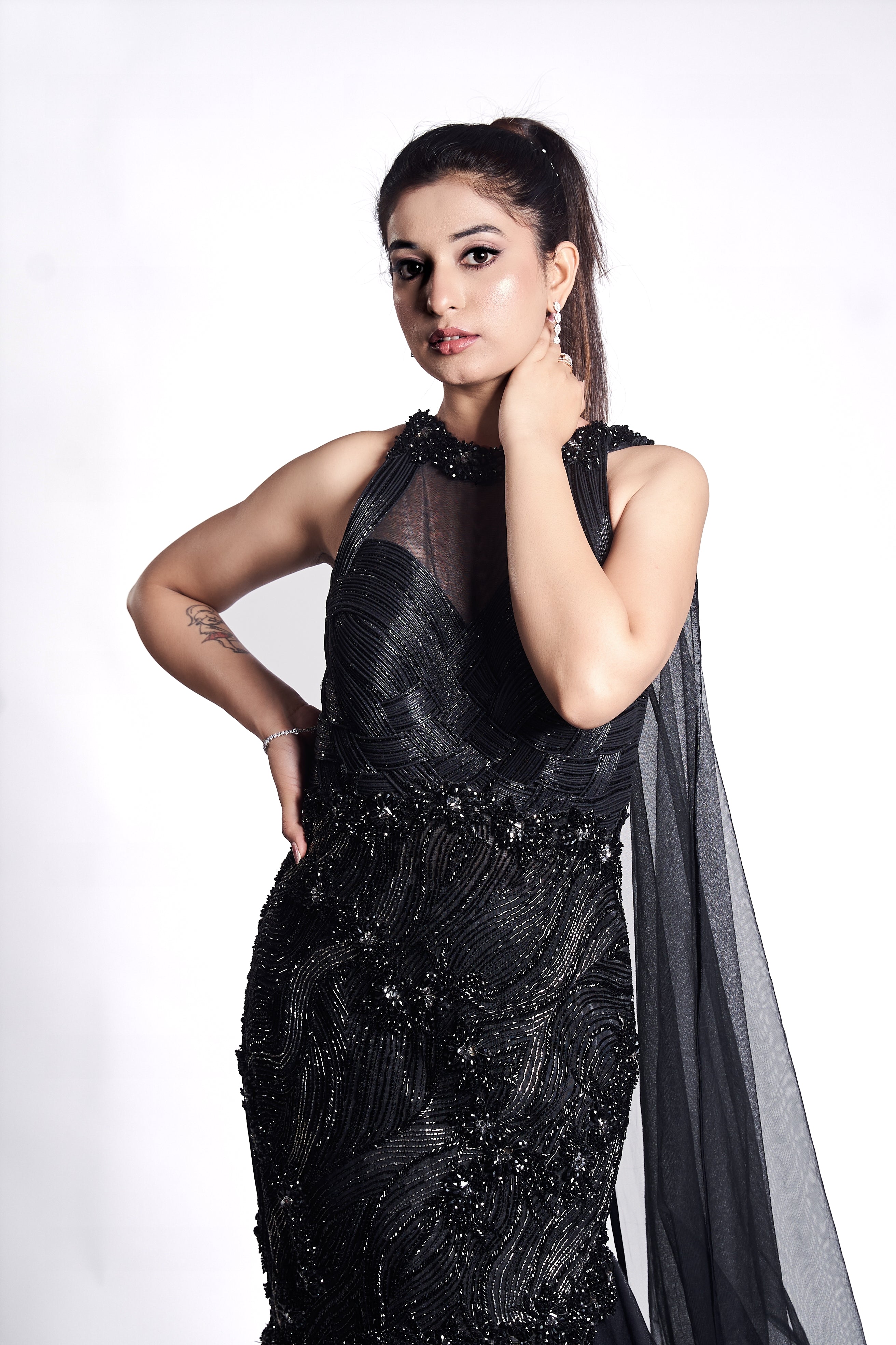 fish cut black dress Black fish cut lehenga M