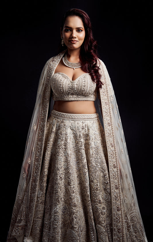 Ivory Regal Embroidered Lehenga Set