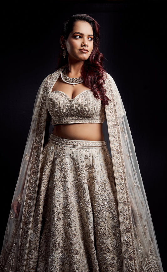 Ivory Regal Embroidered Lehenga Set