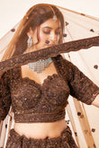 Opulent Bronze Embroidered Bridal Lehenga