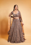 Sequence gold embroiderd lehenga