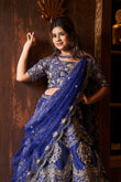 Royal Blue Zardosi Lehenga