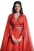 Embellished Red  Lehenga Set