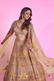 Golden Embellished bridal lehanga