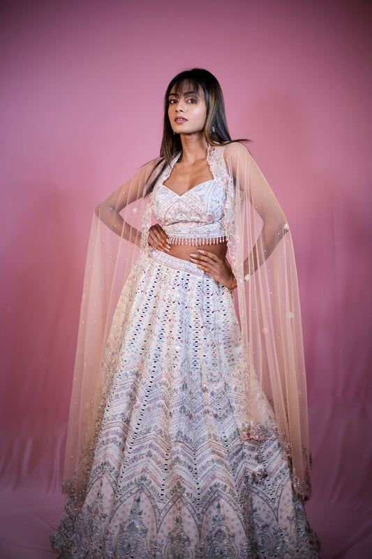 Pastel Embroidered Lehenga