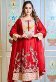 Multicolor Red Anarkali Set