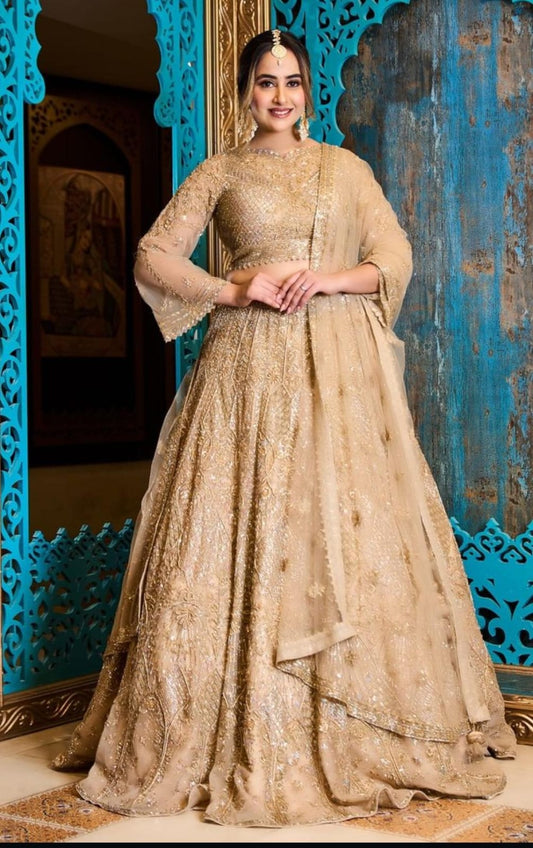 Opulent Golden Bridal Lehenga