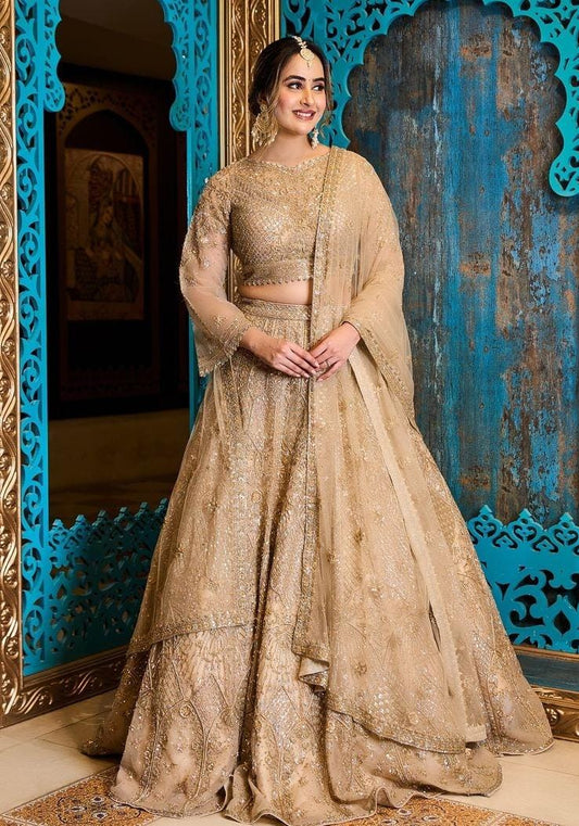 Opulent Golden Bridal Lehenga